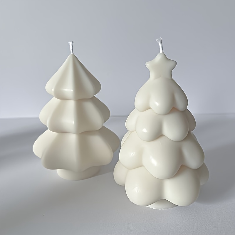 

3d Christmas Tree Silicone Candle Mold Handmade Cute Christmas Tree Fragrance Soap Plaster Resin Mold Gift Ornaments Home Decorations