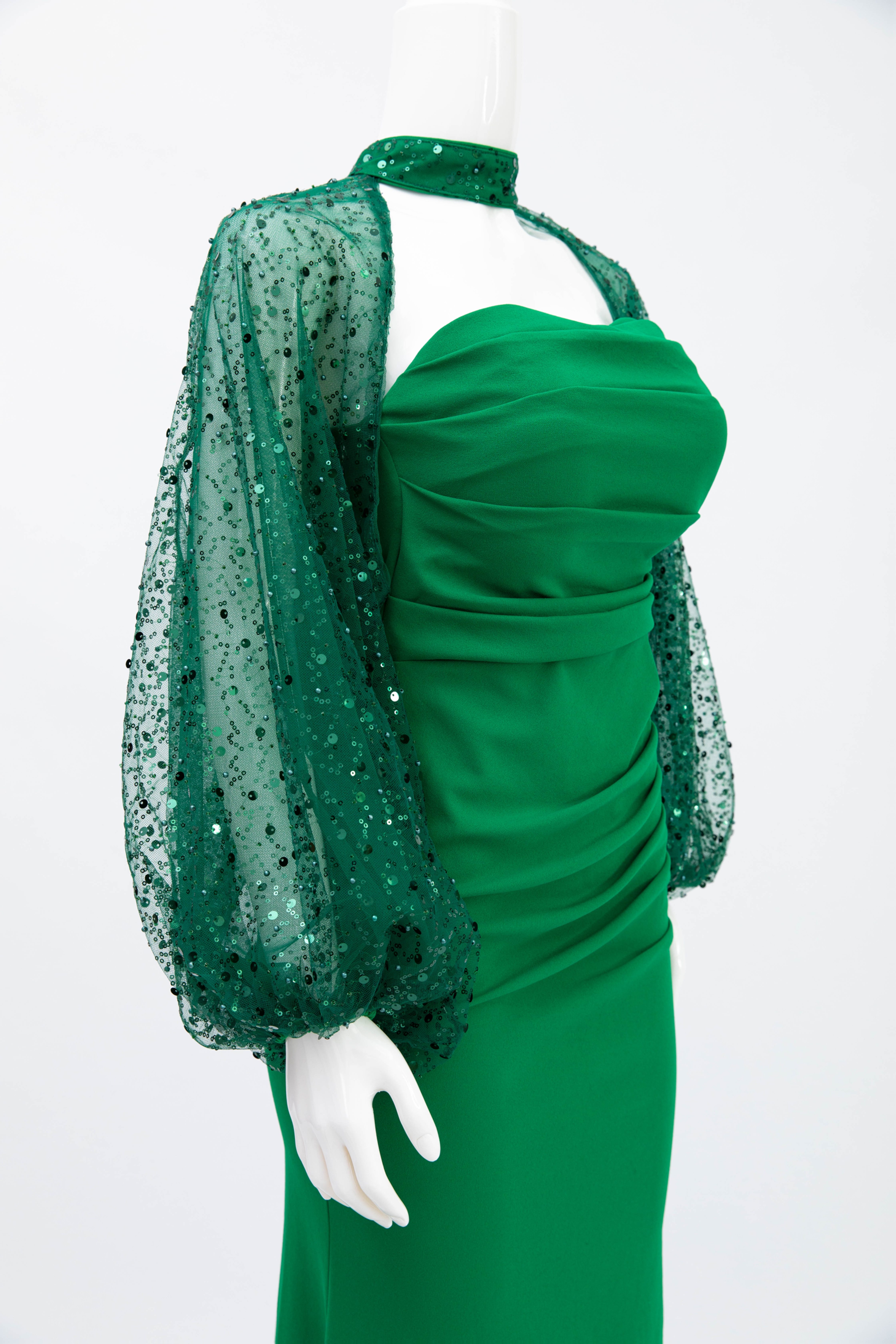 emerald green dress with shawl womens dark sequined fishtail long elegant Zesty Italian Pasta Salad ZEPHYR Wedding elegant scarf detail AU Size:12