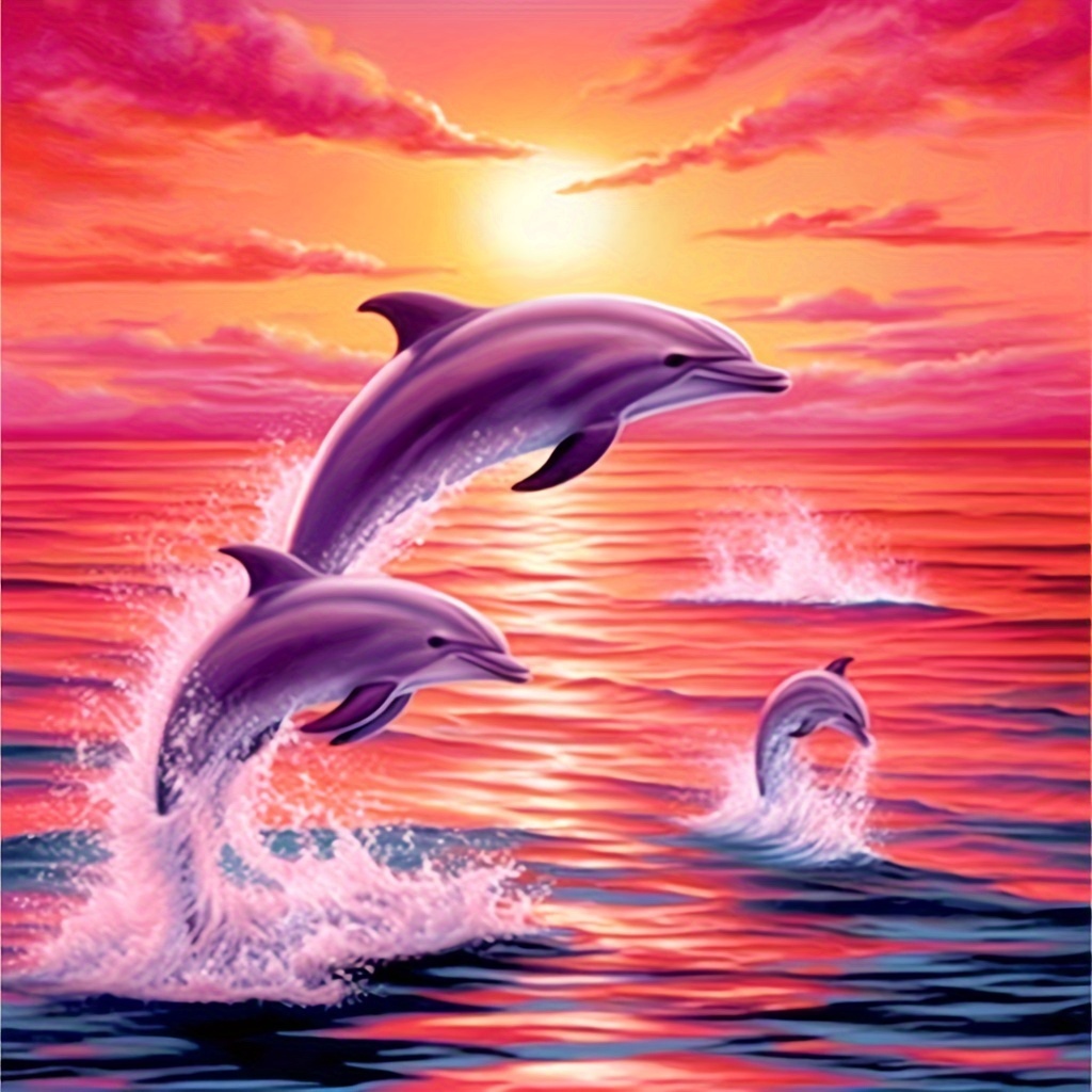 Dolphin Diamond Art - Temu