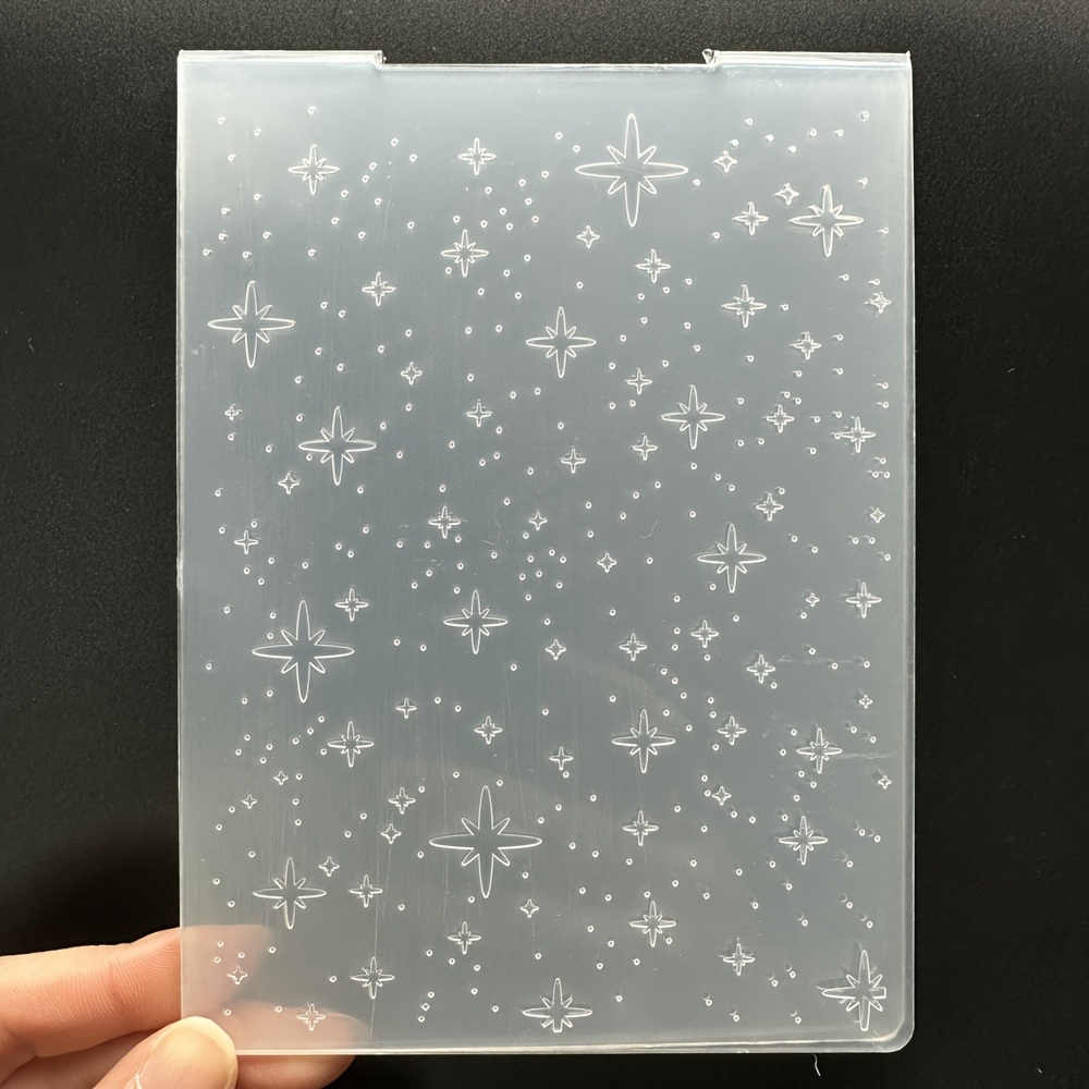 Aesthetic Star Pattern Card Making Embossing Folder - 3d Raised Embossing Template, Perfect For Occasions And Crafting Cards, Diy Scrapbooking, Gift Tags, And More