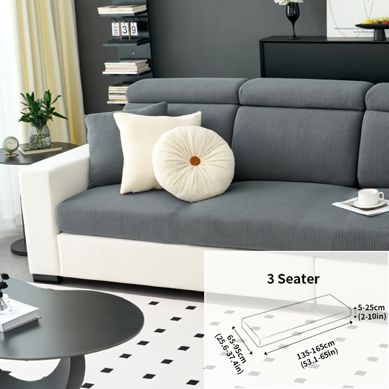 Image of 1pc Elastic Sofa Cover, Sofa Cushion Case, Suitable For Sectional Sofas, Kids Pet Furniture Protector, Ideal For Bedroom Office Living Room Sofa Covers
