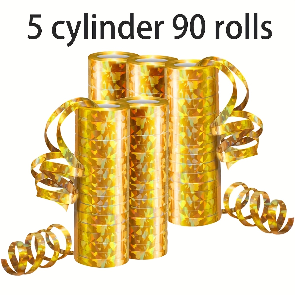 18/90pcs (1/5 Roll) Streamer Metallic Golden And Silvery Party Decorations - Glitter Birthday Streamers For New Year, Valentine's Day, Graduation, Parties