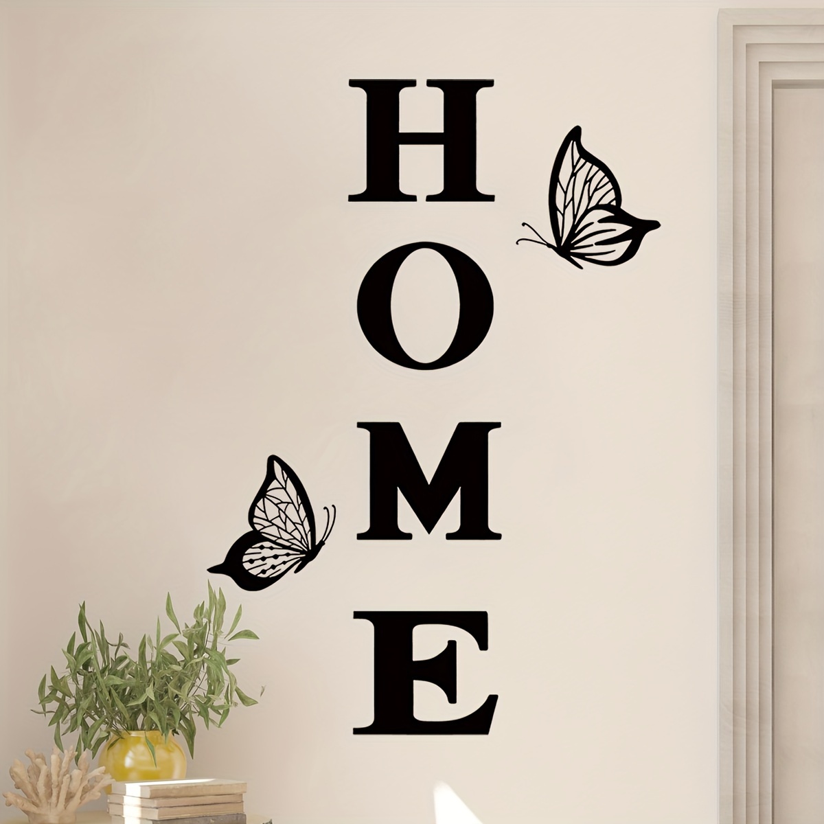 Image of Black English "home" And Art Wall Stickers Removable For Bedroom Living Room Door Hallway Decoration Wall Decals