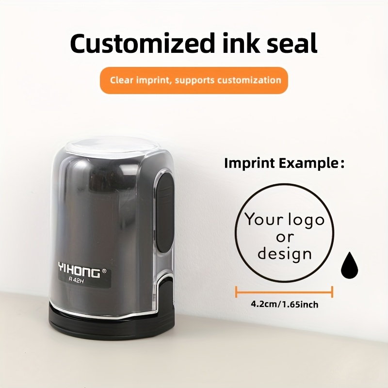 Image of Chengxh Self-inking Stamp With Chemical Ink Pad Suitable For Business Logo, Text & Anime Characters - Personalized Badge Seal For Office,, Events, Photo Labeling, Round Stamp For Or Commercial Use