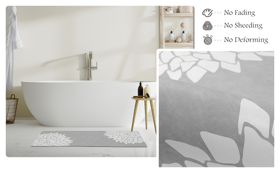 no stains bathroom runner rug bath mats for bathroom non slip super absorbent bathroom floor mat quick dry diatomaceous earth bath rug large bathmat bathroom rug 17 x47 Product details 4