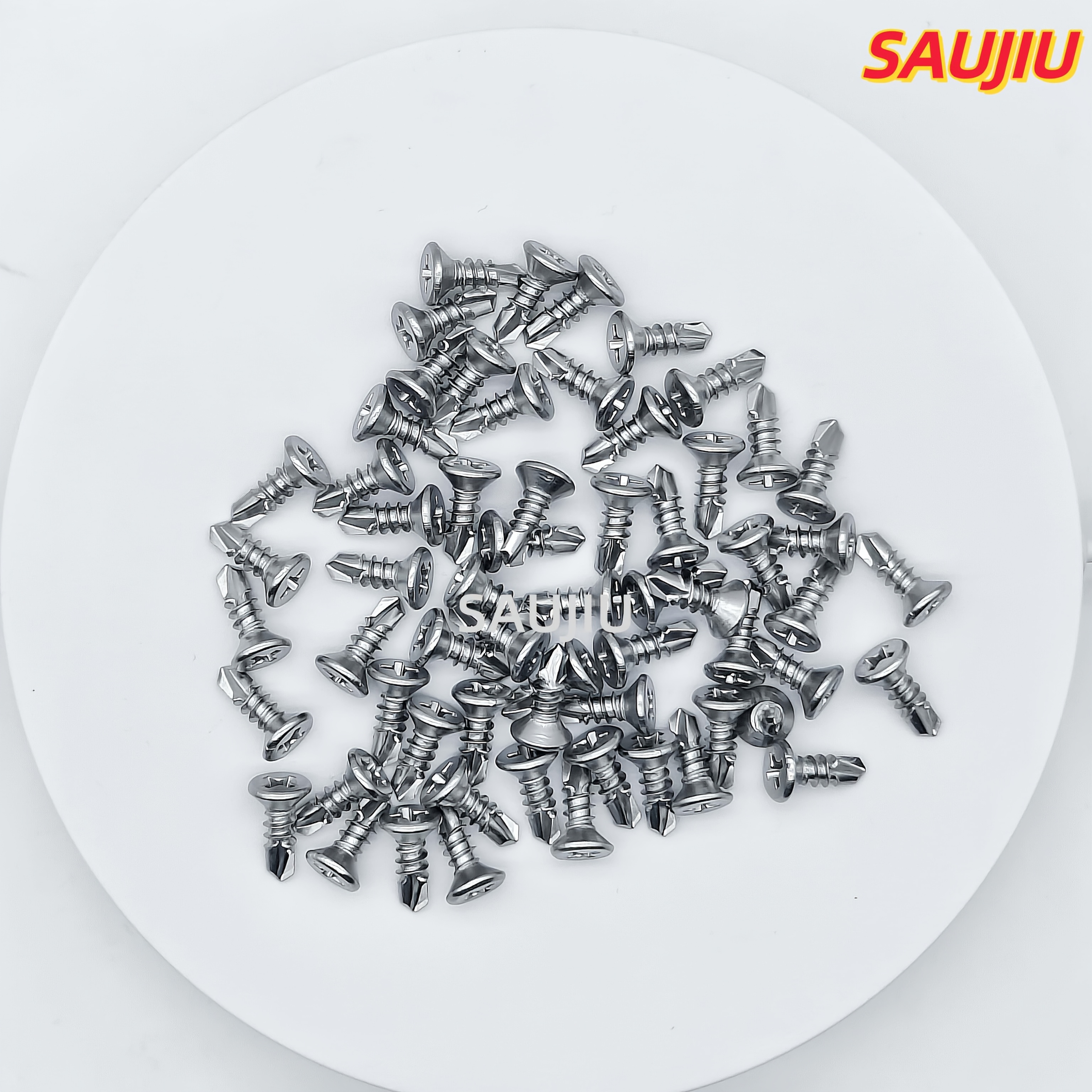 TEMU 1/50pcs autofilettante a testa piatta Phillips in acciaio inossidabile 410 #8 (4,2 mm) antiscivolo - Fissaggi metallici versatili per mobili,