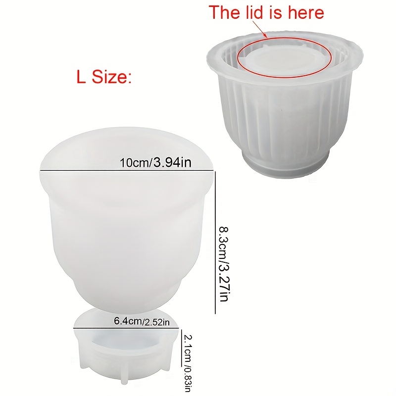 Diy Round Stripe Silicone Mold For Flowerpots, Concrete & Plaster Storage Boxes With Lids - Versatile Candle Jar Casting And Uv Epoxy Resin Craft Molds