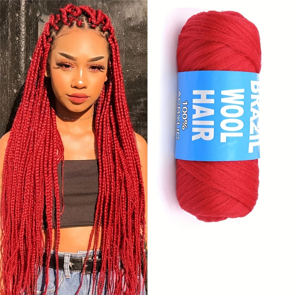 Brazilian Yarn Wool Braiding Hair Acrylic Thread With Free - Temu