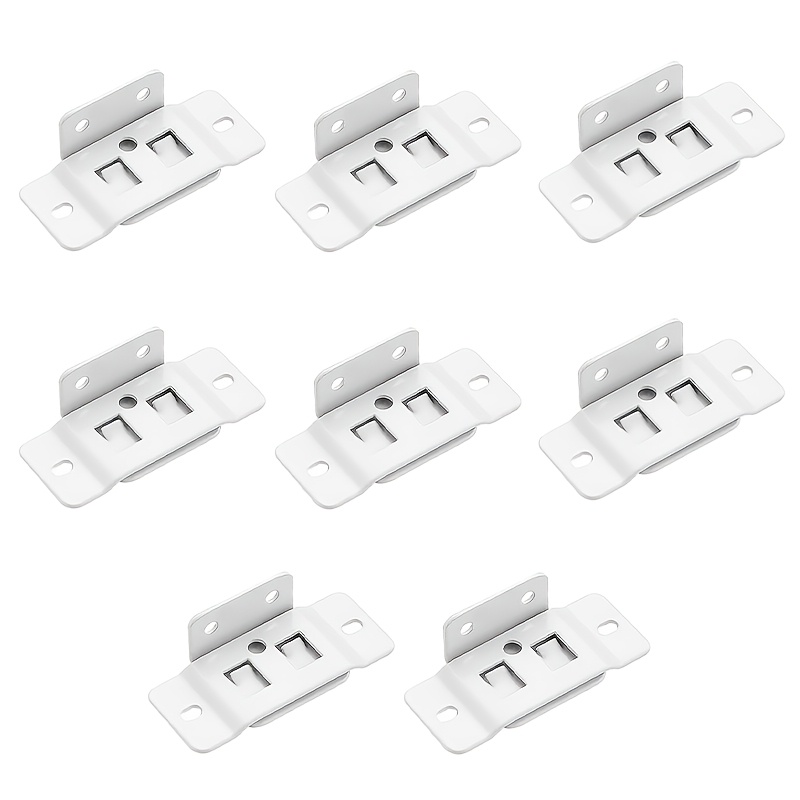 TEMU 16pcs/8 Sets Boucle de Fixation Métallique Deux-En-Un Insert - Noir/Blanc, Connecteur en L 90 Degrés pour Meubles Stratifiés, Support Épaissi