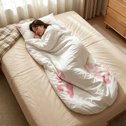 portable hooded envelope sleeping bag warm thermal adult sleeping bag soft comfortable lightweight sleep bag multifunctional cat sleeping pad suitable for spring summer autumn outdoor camping hiking rest use