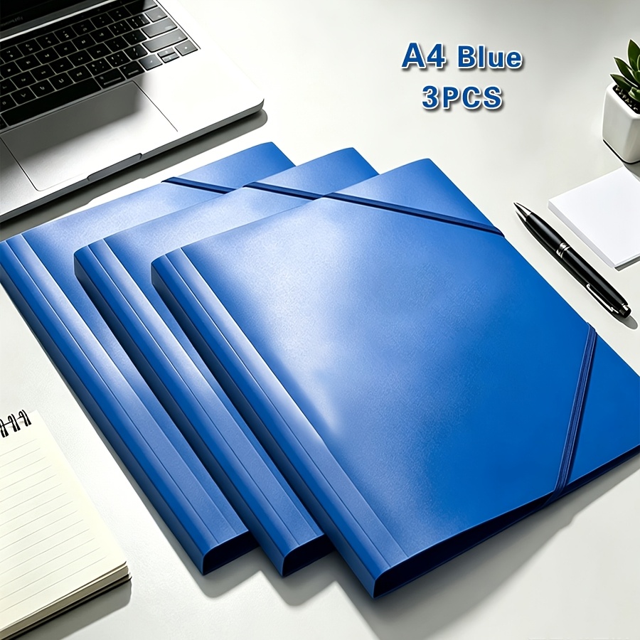 TEMU Set da 3 Buste A4 con Elastico in PP, Porta Documenti ad Capacit� per Relazioni di Lavoro, Contratti, Esami Studenteschi, Quaderni, Materiale