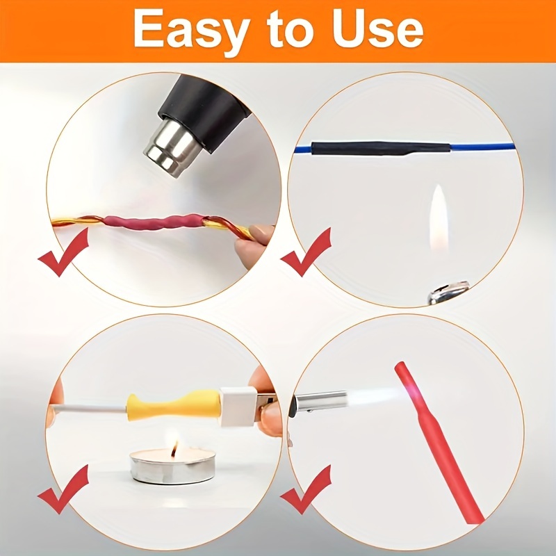 580pcs heat shrinkable cable sleeve kit professional wire insulation 2 1 shrink ratio electrical connections durable polyolefin   of sizes   details 3