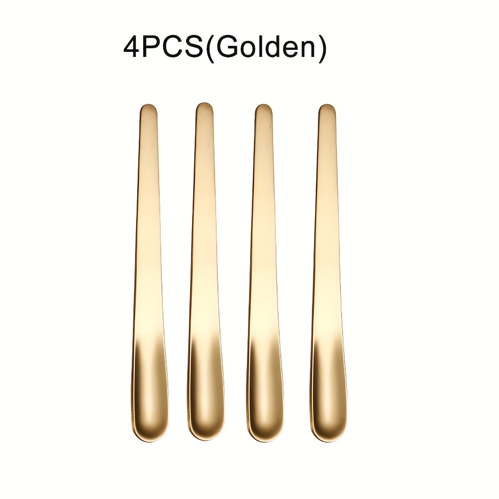 TEMU 4pcs Set Of High-quality Polished Stainless Steel Mini Dessert Spoons, Espresso Spoons, Cute Cappuccino Coffee Spoons, Ice Cream Spoons,