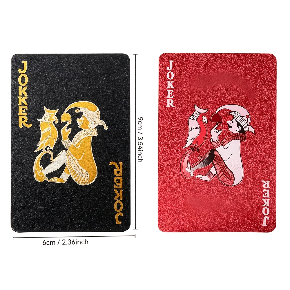 2pcs Red and Black Tear-Resistant Poker Card Set