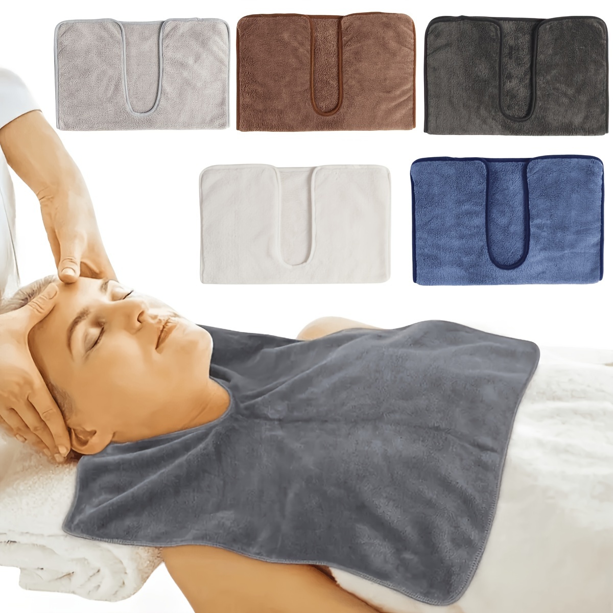 

1pc U-shaped Neck Towel U Shape Towel Microfiber Esthetician Salon Spa Massage Facial Care Neck Cosmetic Towel For Spa Salon
