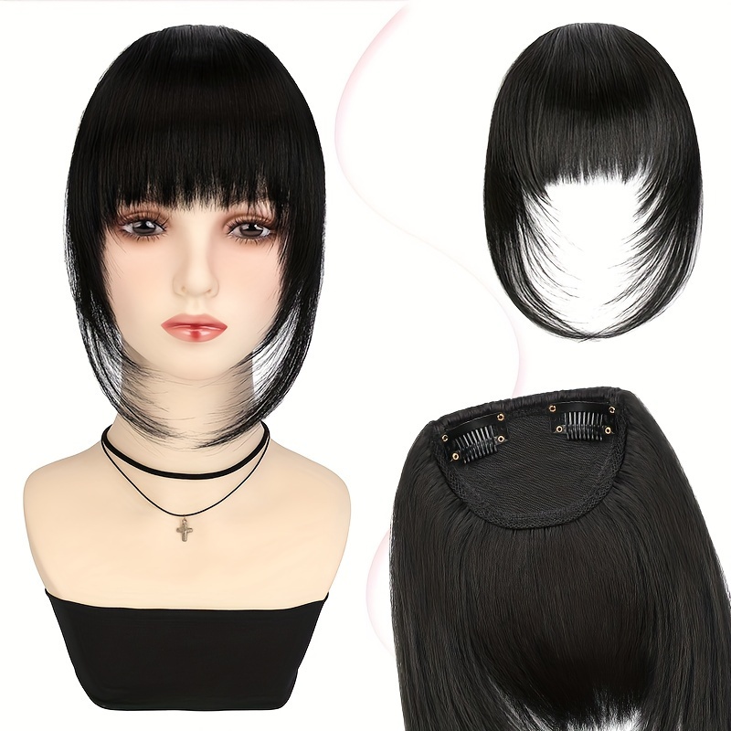 synthetic wig with 12 inch bangs on   suitable for daily   ladies details 9
