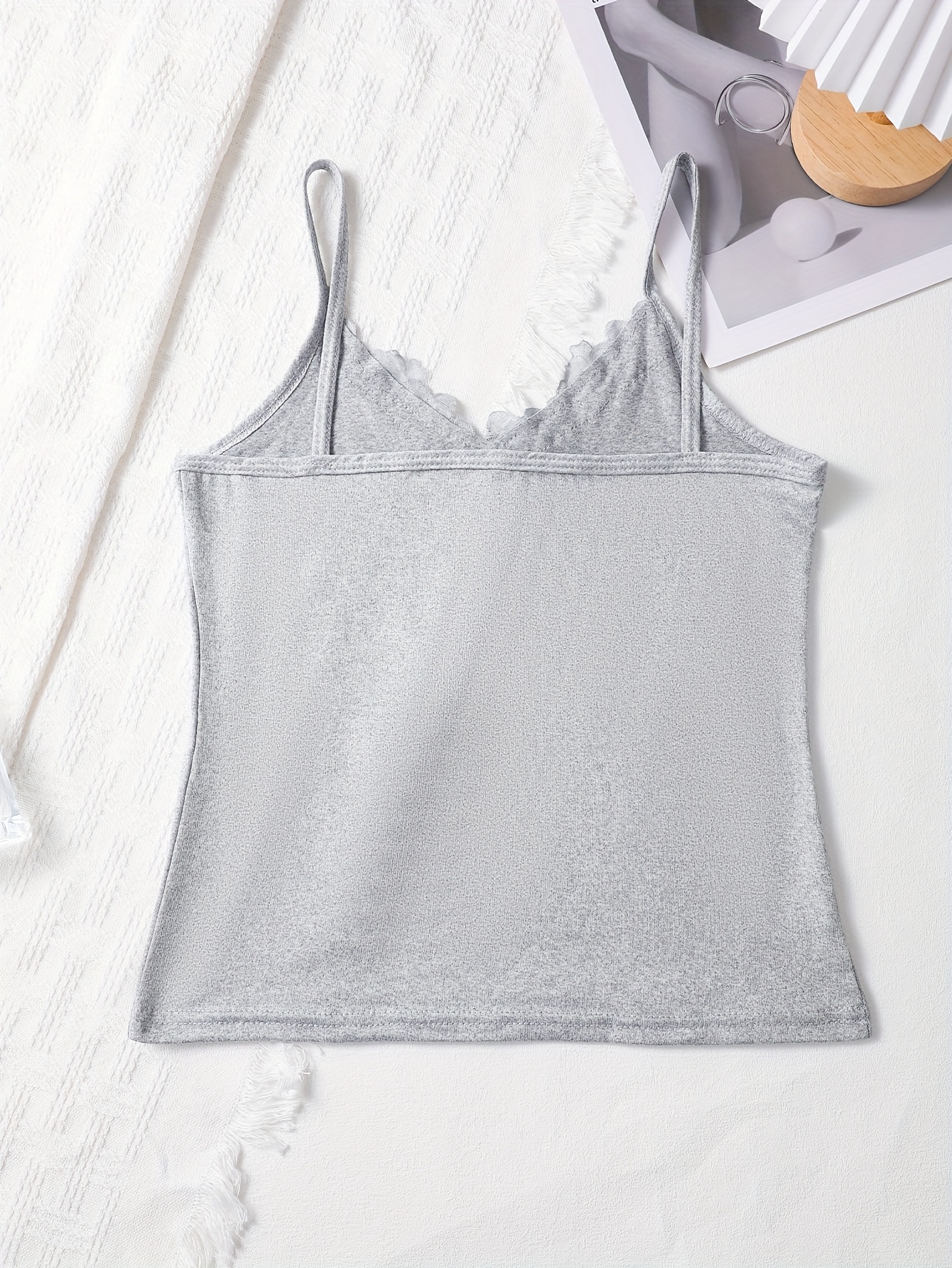 camiseta encaje escote mujer camisa sin ajustada Temu Chile