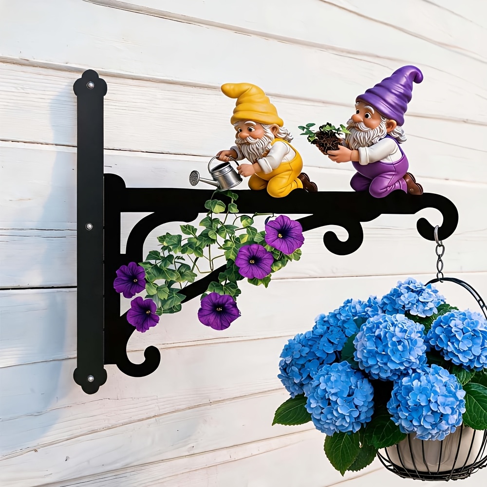 TEMU A Metal Wall-mounted Outdoor Hook Decorated With A Gnome And Design, Featuring Printing On Sides. Perfect For Outdoor Decorating, It Can Be Used
