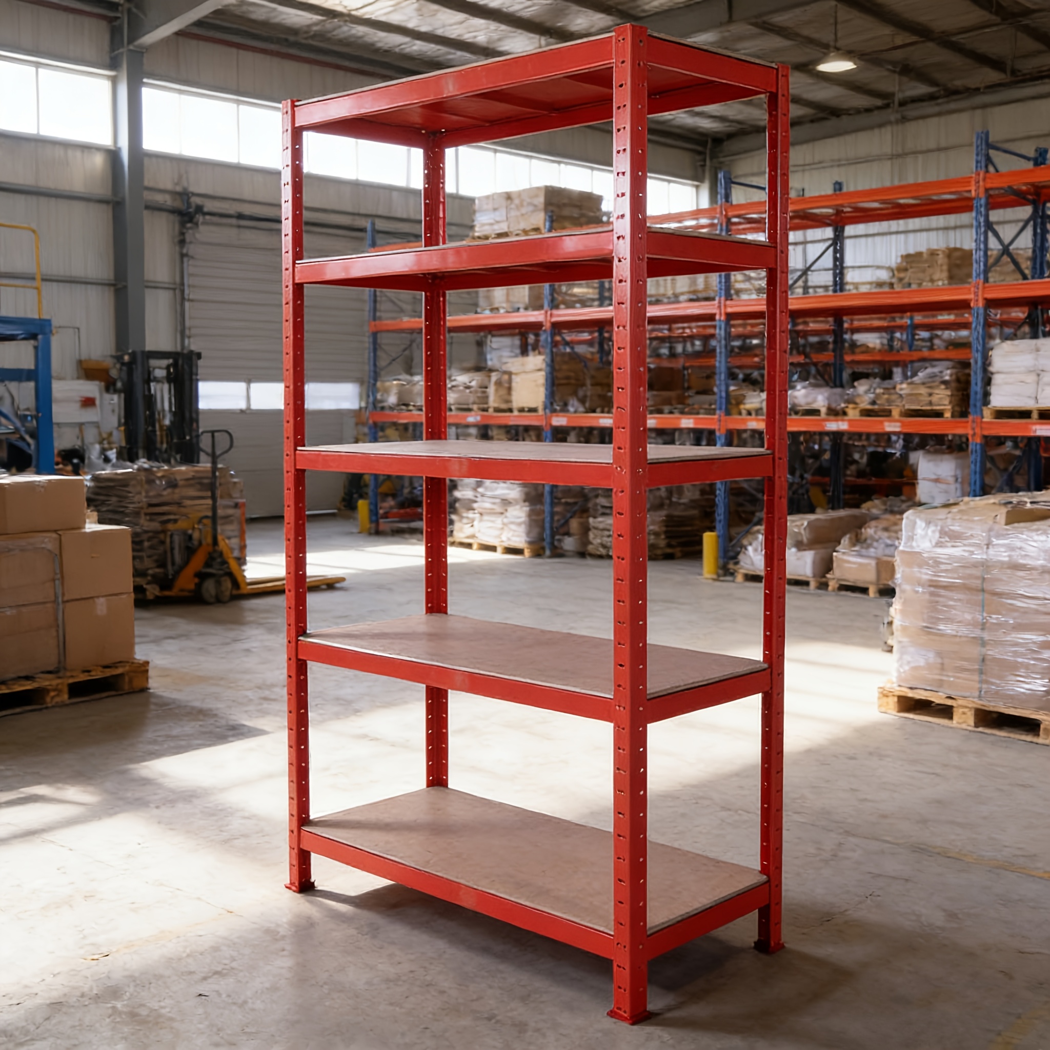 5-Tier Heavy-Duty Racking, Bolt-Free Industrial Storage Rack