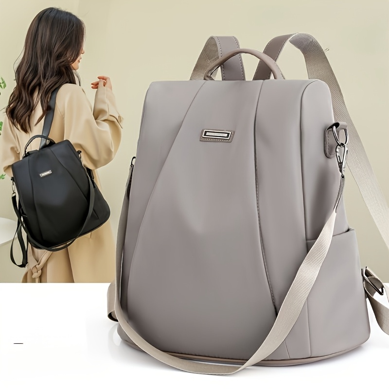 Lightweight Anti-Theft Casual Backpack with Adjustable Shoulder Straps  Zipper Closure, Durable Nylon Laptop Backpack for Travel, College, W