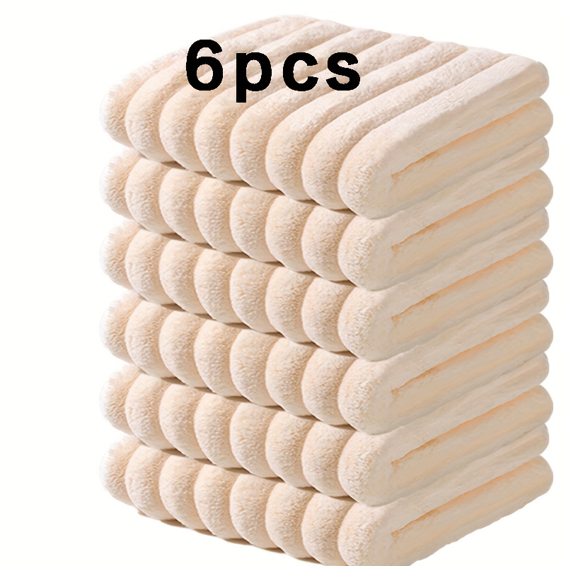 Image of 6/12pcs Modern Coral Fleece Towel Set, Strong Water Absorption, Soft And Comfortable, No Fading, No Lint, Very Suitable For Daily Use Christmas Gifts, Wash Cloths