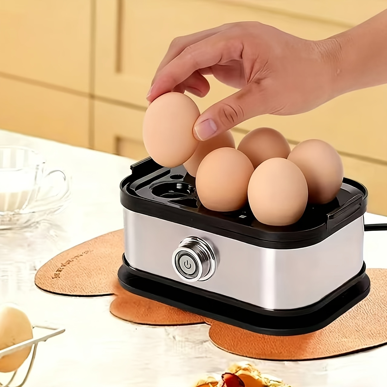 Egg Steamer Electric Egg Cooker, Multifunctional Breakfast Machine, Anti-dry Burning Protection, Stainless Steel Base, Family Health And Practical Gift, One Machine To Fix Breakfast, Giving Measuring Cup