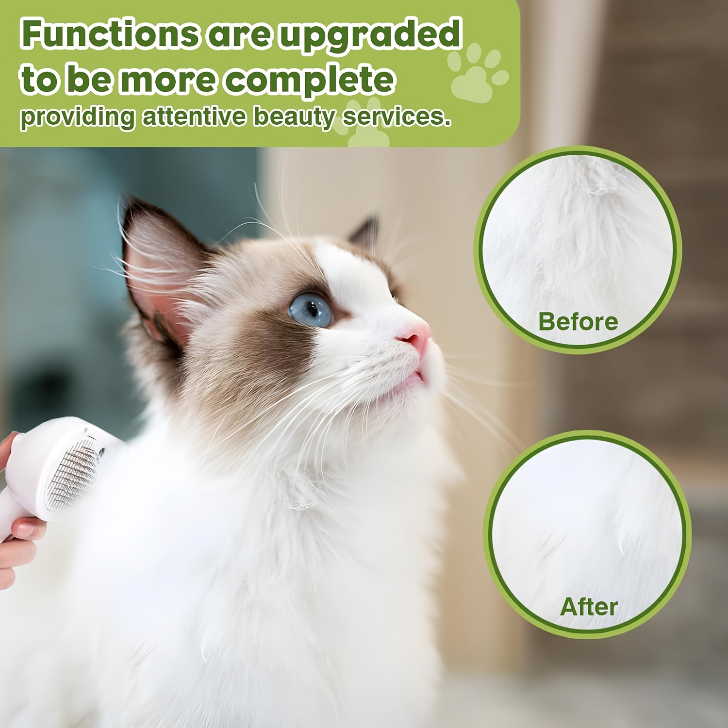 1個 ペット用スプレー脱毛ブラシ、3-in-1 スチームペットブラシ、ワン 脱毛自己清掃猫と犬用ブラシ、静電気防止飛び毛ペットグ ブラシ、ステンレス製ニードルブラシ、usb充電、長毛と短毛の猫と犬に適しています 商品詳細 2