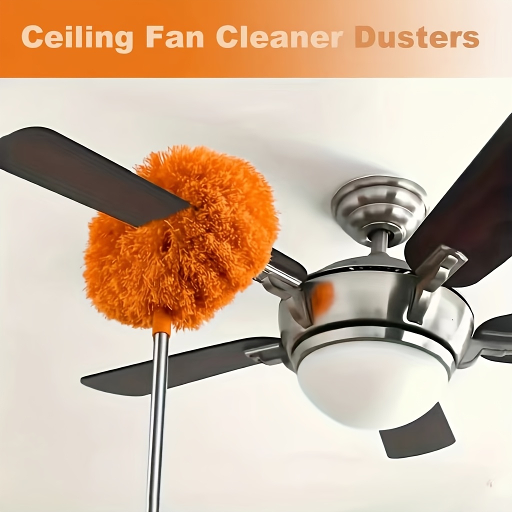 TEMU For Home Dusting Mop With Telescopic Pole, Ceiling Fan Dust Collector - Detachable Head For - Suitable For Home And Use