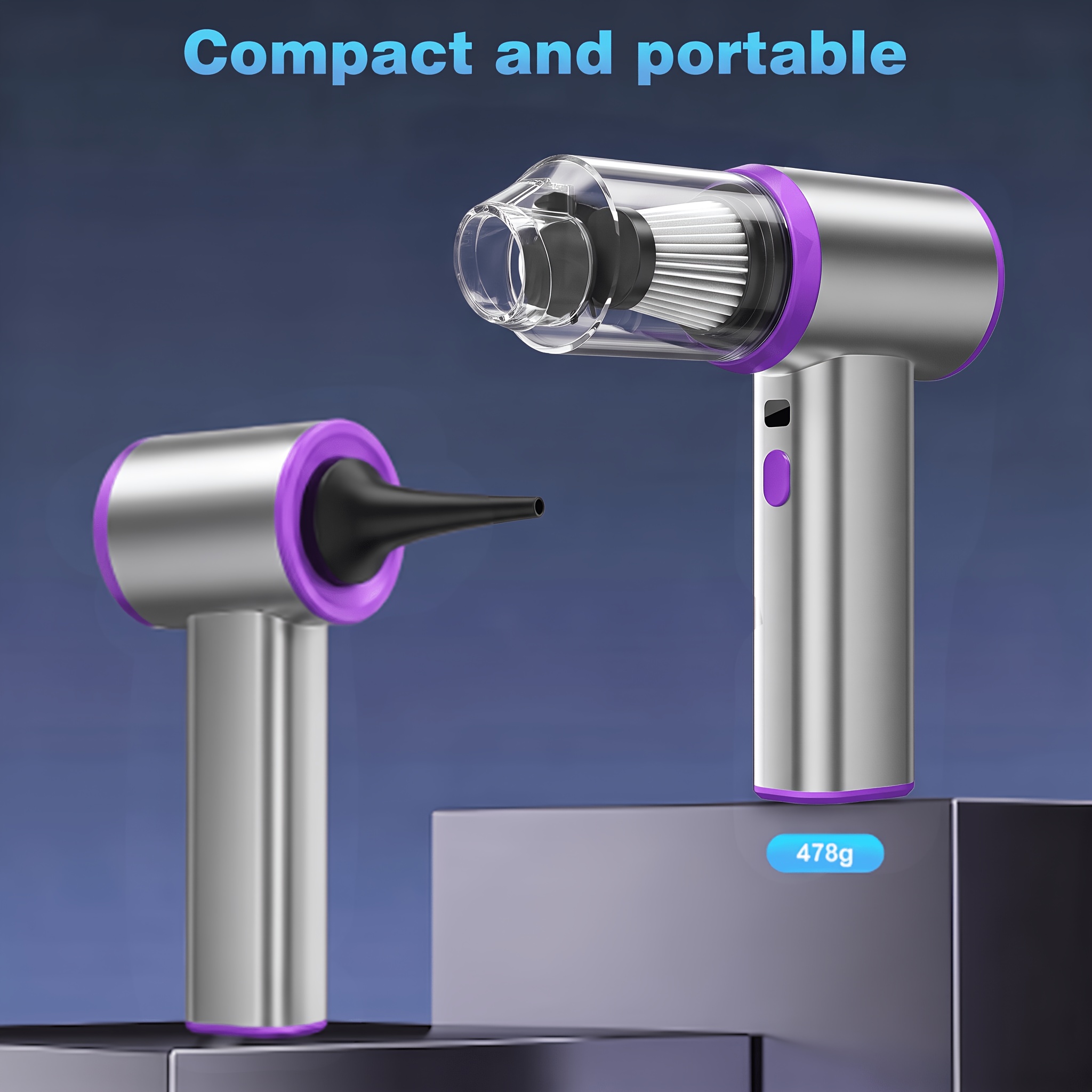 Image of Powerful Car Vacuum Cleaner, Handheld Vacuum, Large Capacity Battery, Usb Charging Design, With Multiple Additions, Easily Cleans Garbage In Car , And Can Be Used For Home And Camping