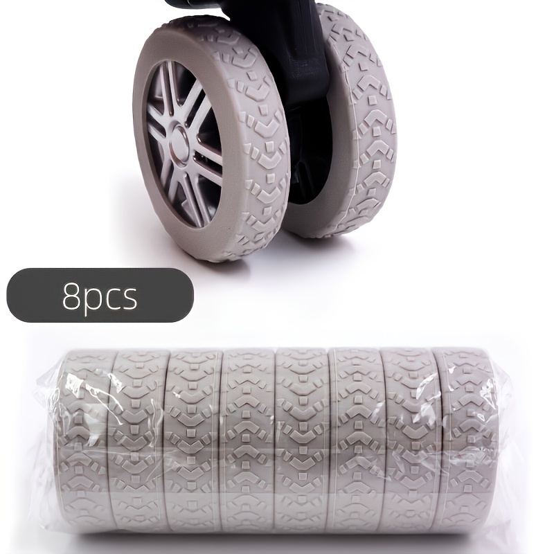 TEMU 8pcs Universal Suitcase Wheel Protection Covers, Shock Absorbing Pads, All-directional Wheel Noise Reduction Mats, Bag Wheel Protection