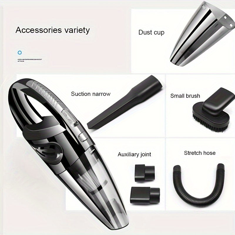 Large Capacity, Portable Wireless Car Vacuum Cleaner with Strong Suction - Rechargeable Lithium Battery, Durable ABS Resin Body, Ideal for Home and Vehicle Cleaning, Car Cleaning Accessory | Modern Vacuum Design | Durable ABS Body, Car Vacuum Cleaner