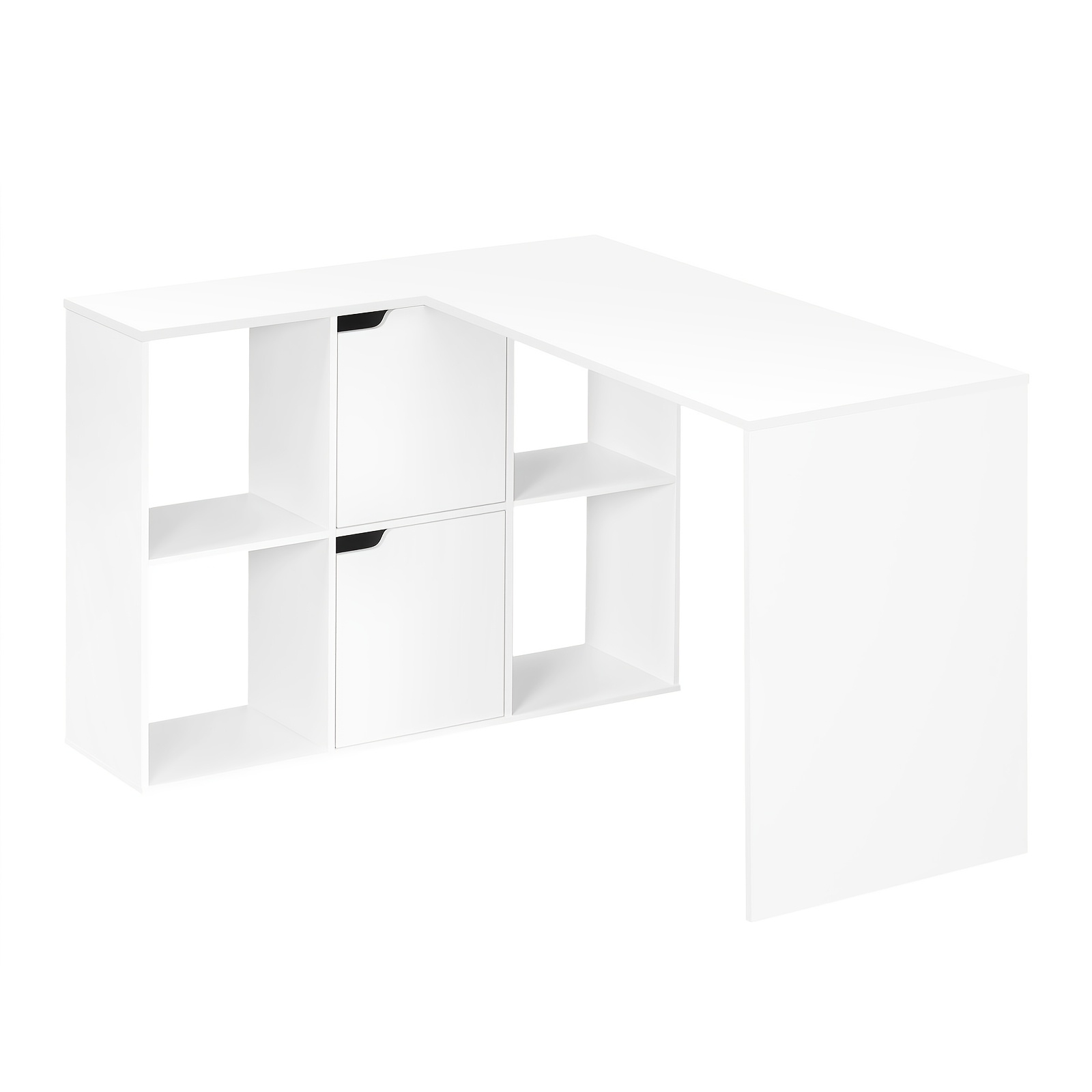 1pc Desk L White Desk With Shelf Computer Desk Writing Desk 118x100x75 Cm