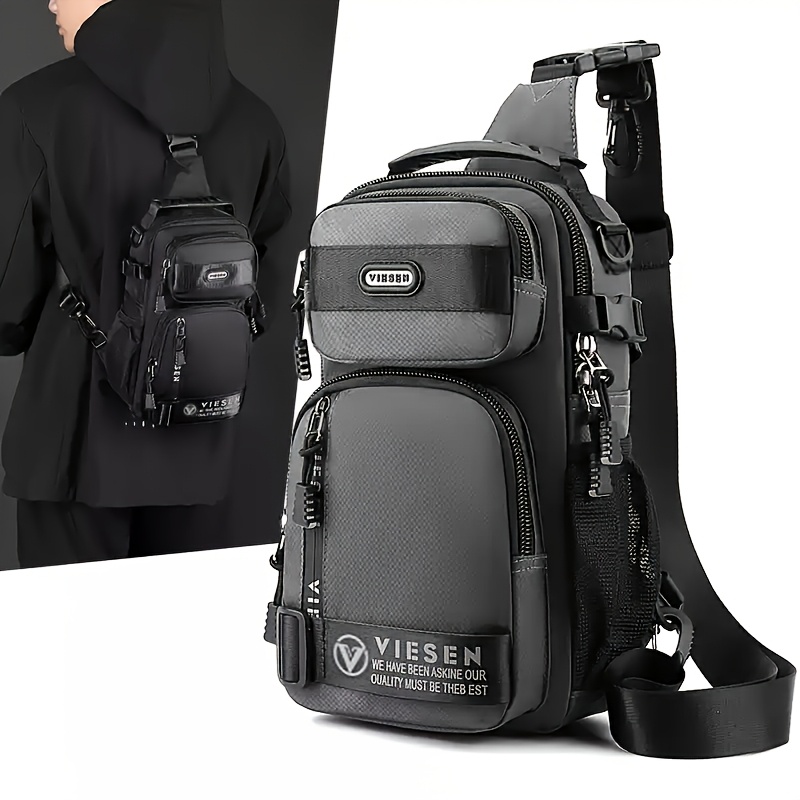 TEMU Sac de poitrine tendance anti-vol multi- pour hommes et femmes, sac de voyage sportif à une épaule ou , sac à dos léger et petit