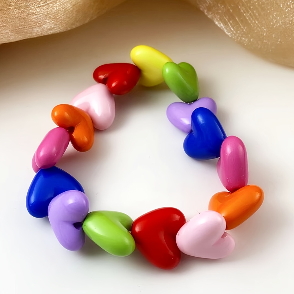 Heart Shaped Acrylic Bracelet for Women