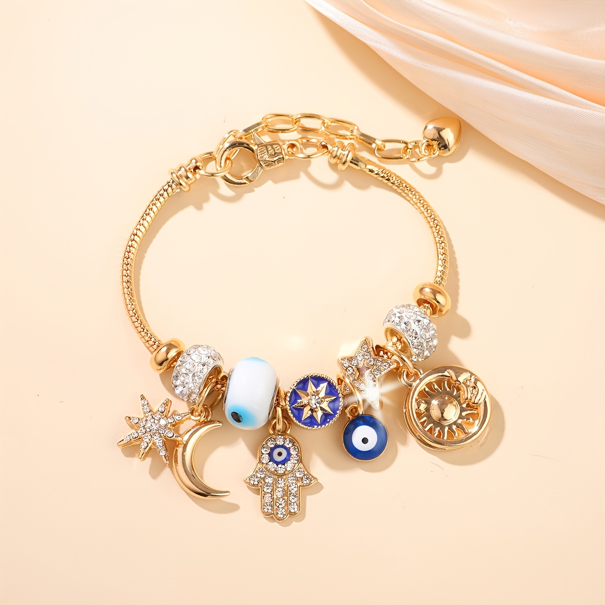 TEMU 1pc Craft Fashion Women's Snake Chain Bracelet With Multiple Elements