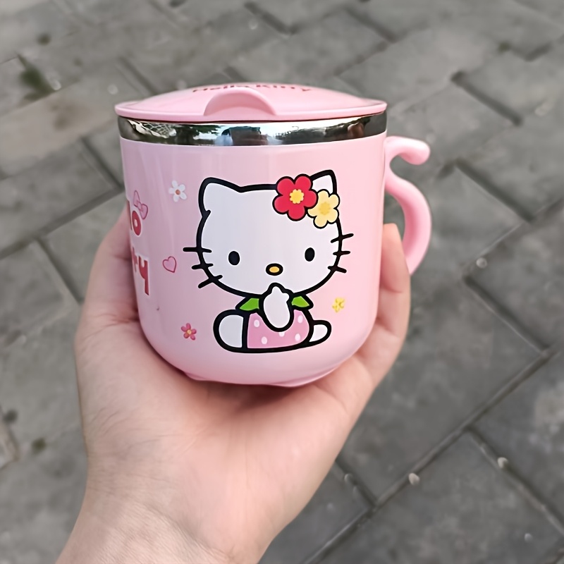 

Sanrio "1pc Sanrio Hellokitty Insulated Stainless Mug With Handle And Lid - Cute, Water Cup For Office Or Outdoor Use