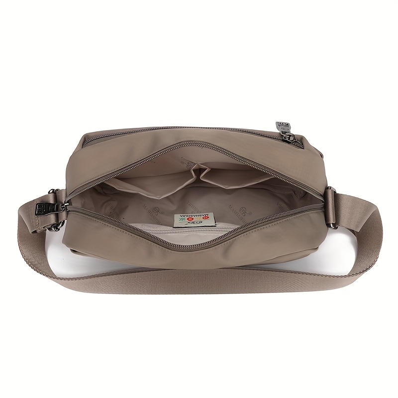 1pc meshiria women s lightweight nylon crossbody bag adjustable strap zipper closure   in khaki black or   for travel everyday use Product details 9