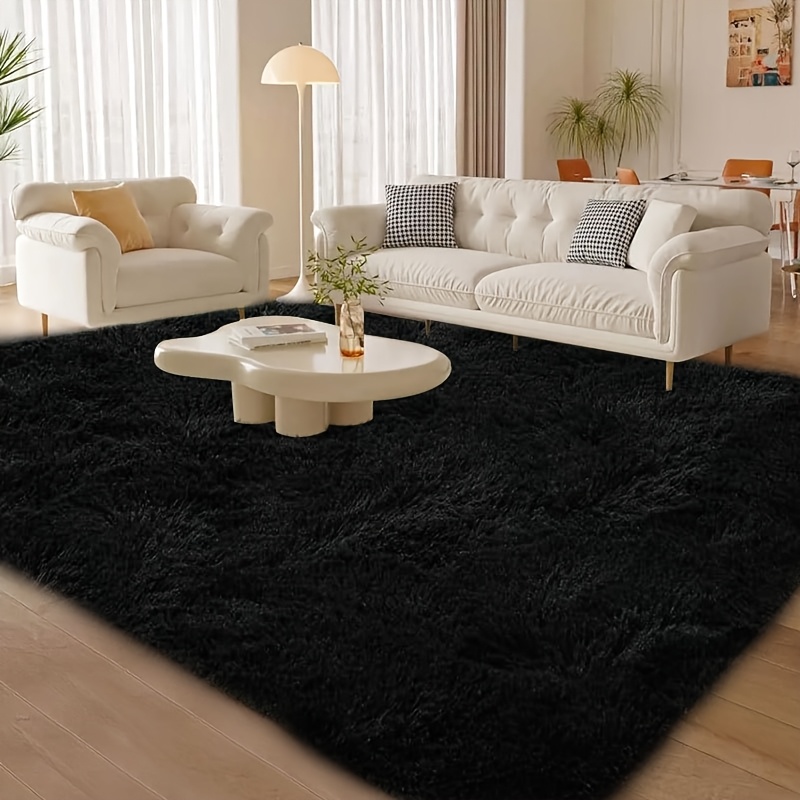 TEMU 1pc Super Soft Plush Tie-dye Khaki Plush Rug - Thick, And Durable Polyester Living Room, Bedroom And Entryway Rug - , Portable, Perfect For