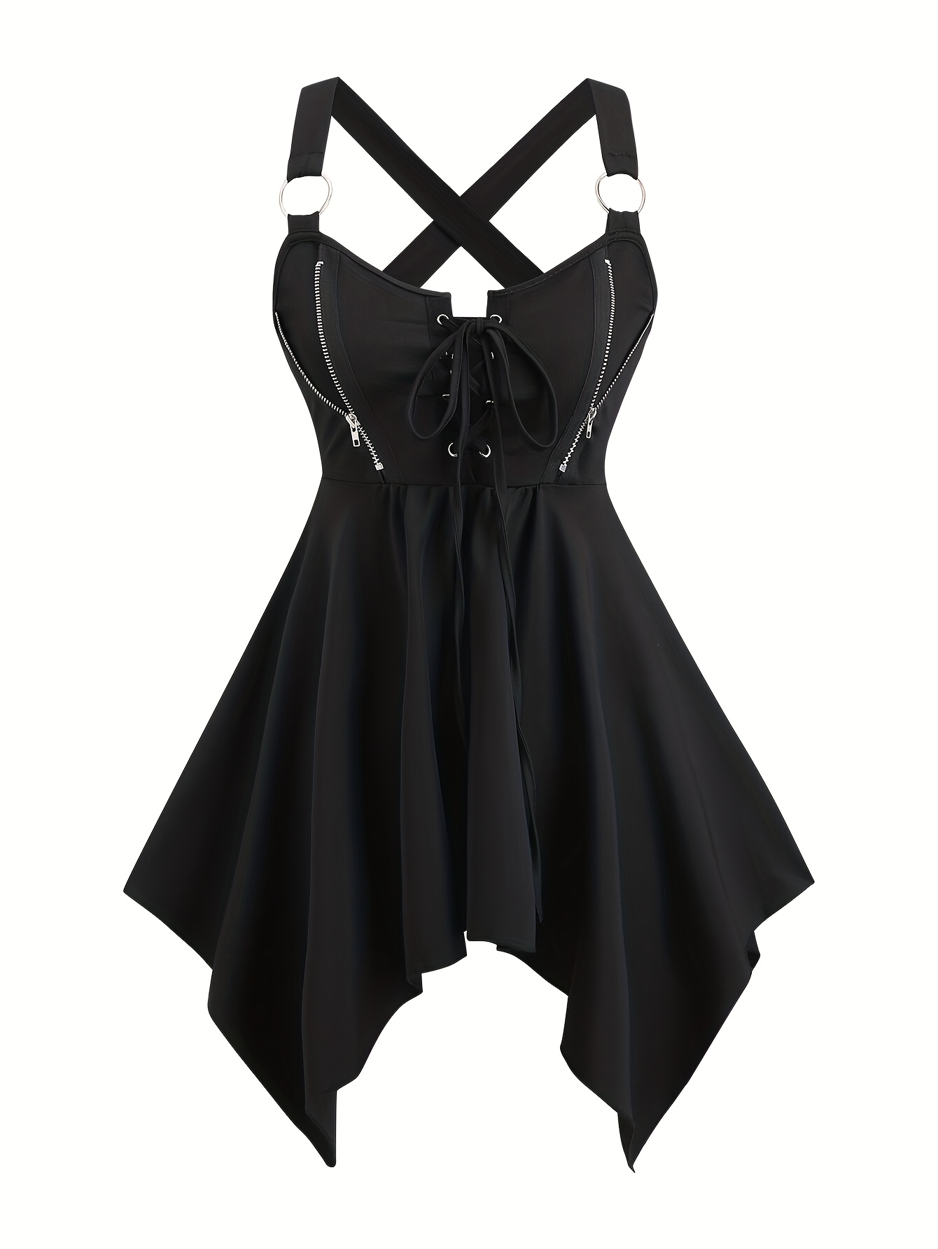 dames vintage gotische lange mouw jurk met cross body banden - Temu  Netherlands, image size:800x1066