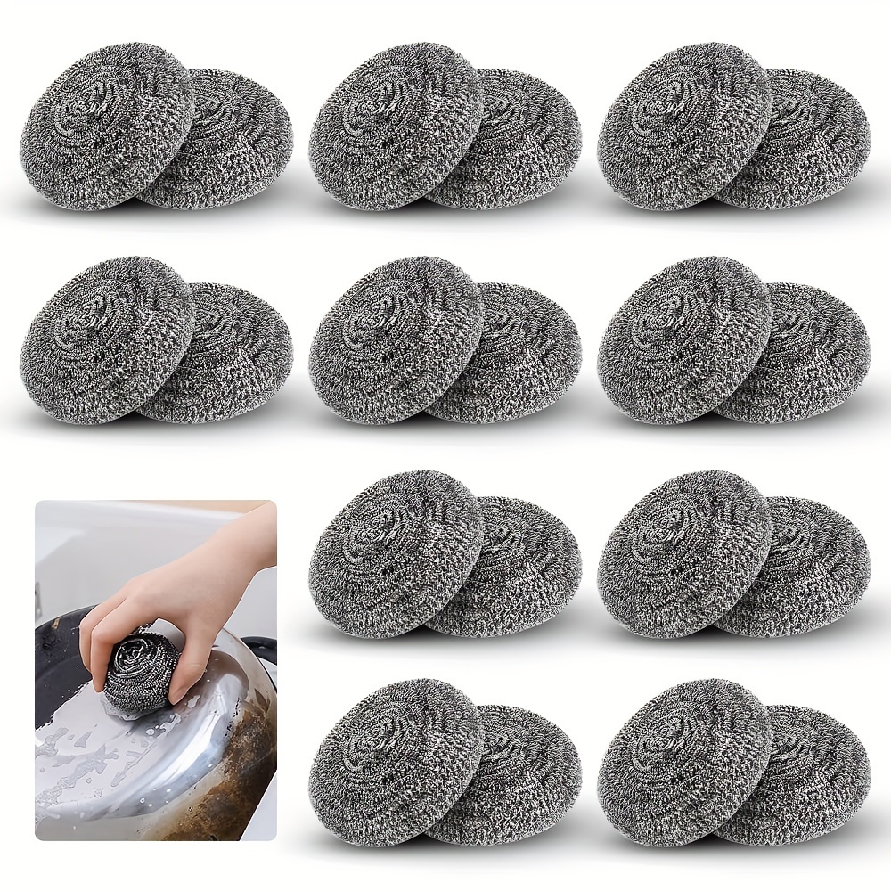 

12/18/24pack , Stainless Steel Scourers, Dish Scrubber Pad, Kitchen Cleaning Ball, Used For Dishes, Pots, Pans, And Ovens