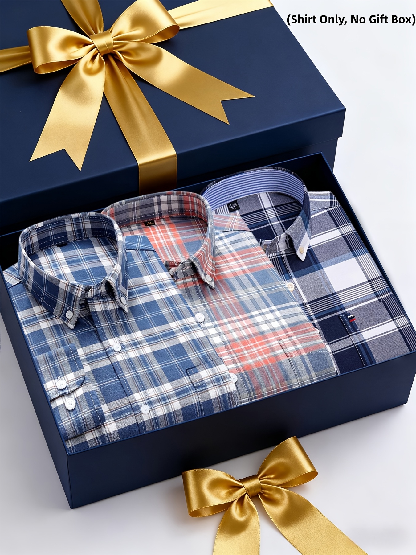 A Set of Three Pure Long-Sleeve Oxford Shirts with Embroidered Pockets on The Chest, Essential for Business Casual Outings, Suitable for Various Occasions, Available in Multiple Styles