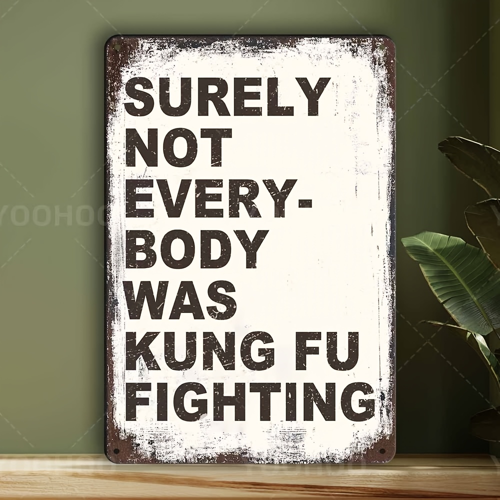 TEMU 1pc " Not Everyone Was Fighting" Humorous Iron Sign | 8x12 Inches, Vintage White And Distressed Brown, Ideal For Home Bar, Man Cave | 's Day,