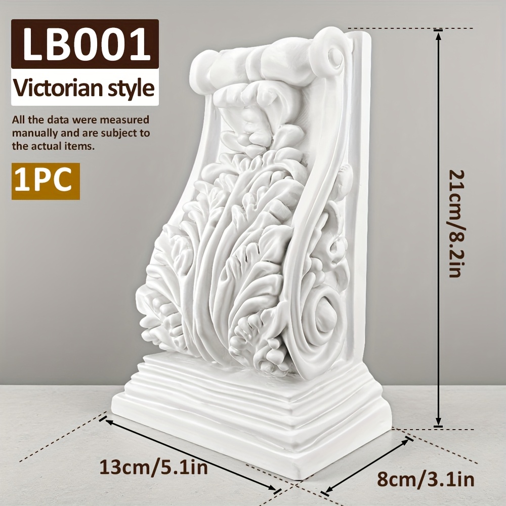 Image of 1pc Victorian Style Polyurethane Paintable Carved Decoration, Indoor And Outdoor Ceiling Column Support White Matte Foam Building Material