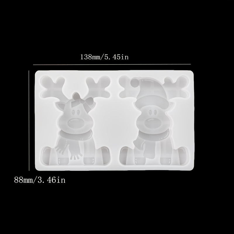 E-shop Weihnachts-Rentier-Figur Silikonform – 2 Stile für kreative Heimdekoration – DIY-Silikonform für Weihnachtsgeschenke, Schmuckherstellung