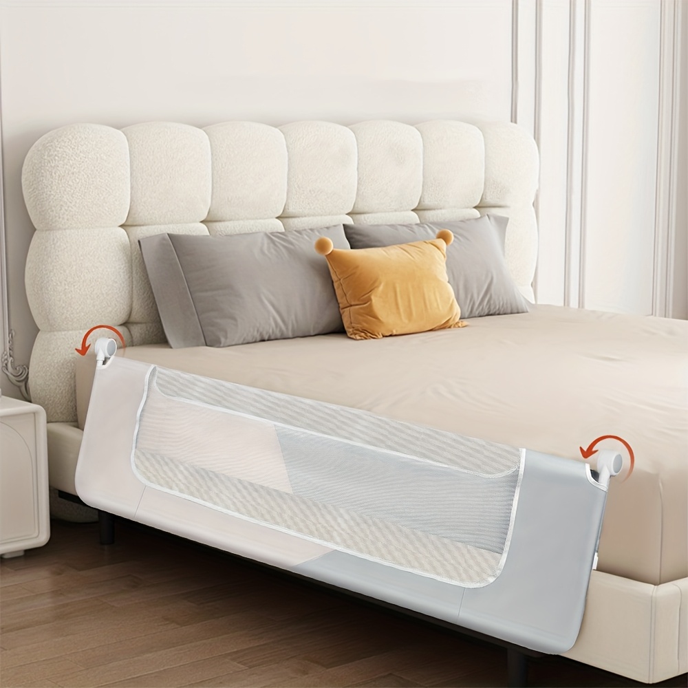 Adjustable Bed Handrail For Adults And Seniors, 180cm Long With Non-slip Base, Designed To Assist In Getting In And Bed Easily, Featuring A Foldable Design