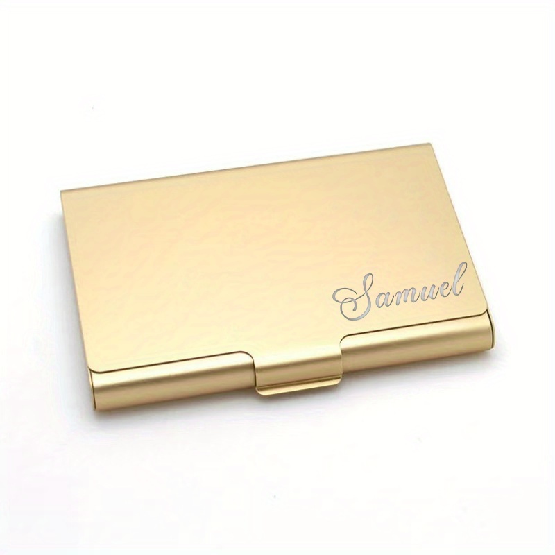 TEMU [Personalizzazione] Portabiglietti da da lavoro in di alluminio, Personalizzazione privata, Portatile, Porta carte di portatile, Portabiglietti