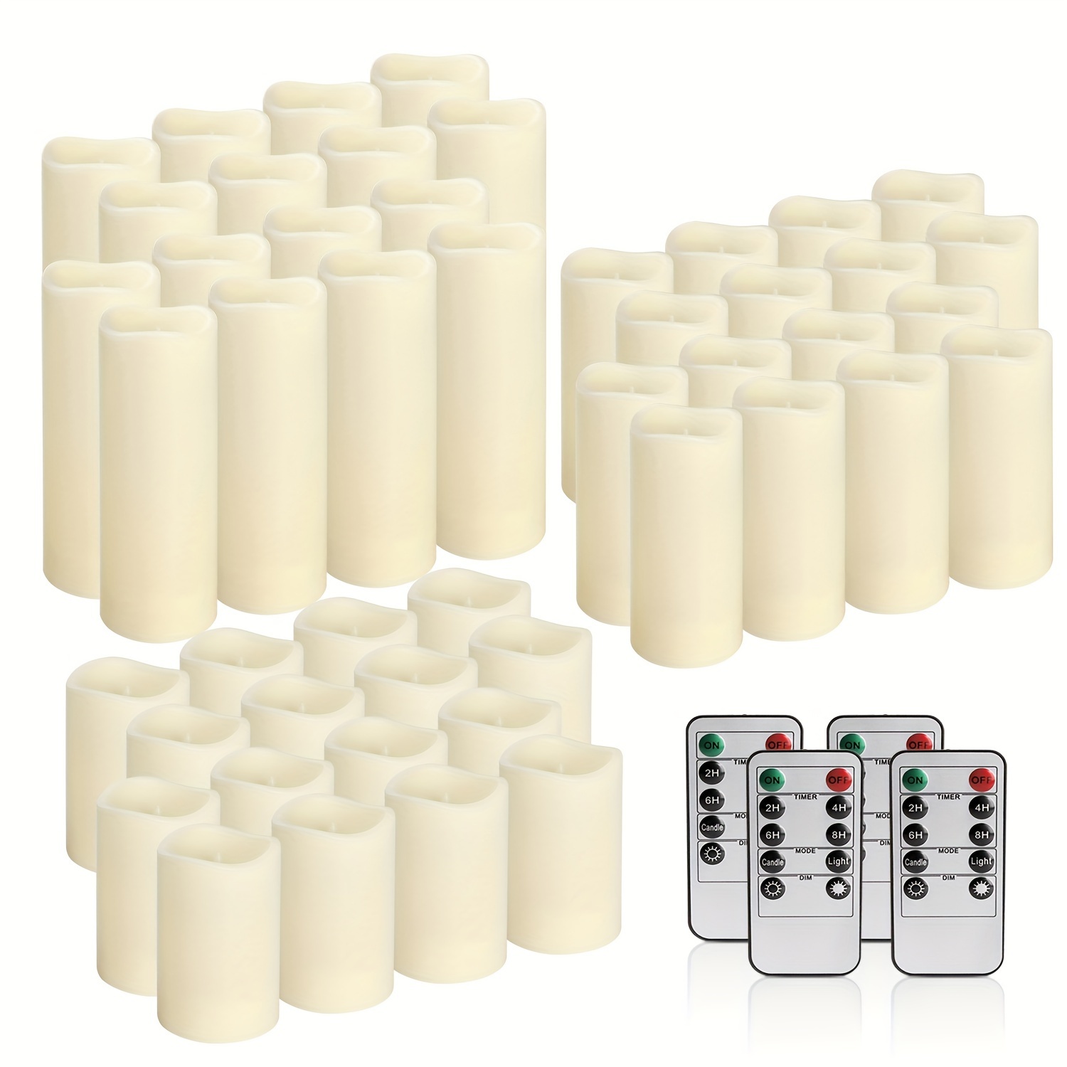 item picture 48 72 hour remote control electronic wax with timer realistic flame effect 4 5 6 inch flameless self lit abs s for weddings holidays dinner parties flameless no scent   operation