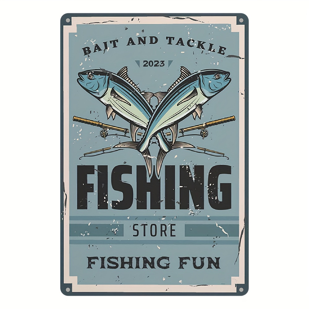 Live Bait Sign Vertical Fishing Supply Metal Wall Decor - Temu