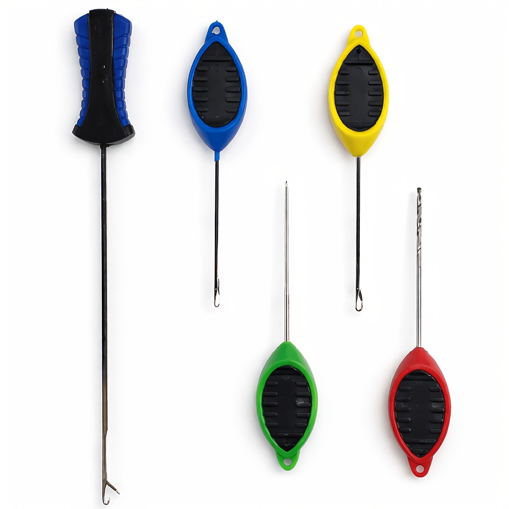 TEMU 5pcs Carp Fishing Baiting Needle Set, Hair Rig Tool Kit With Drill Needle, Stringer & Latch Needle, Durable Carp Fishing Accessories