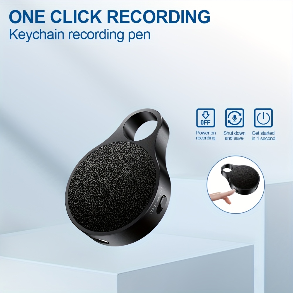tragbarer sprachrekorder mini mit metallgehäuse - einfaches aufzeichnen, geräuschreduktion und mp3-wiedergabe, 32gb/16gb/8gb/4gb, zeitstempel, ideal für präsentationen, interviews und meetings,   geschenk,  -audiorekorder|schwarzer schlüsselbund mit edlem design|robustes metallgehäuse 0